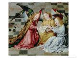 The Seven Joys of the Virgin Altarpiece: Detail of Three Singing Angels, circa 1480 Giclee Print by Master Of The Holy Parent 