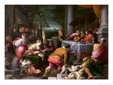 The Rich Man and Lazarus, 1590-95 reproduction procédé giclée par Leandro Da Ponte Bassano