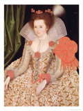 Princess Elizabeth, Daughter of James I, 1612 reproduction procédé giclée par Marcus Gheeraerts