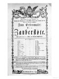 Poster Advertising the Premiere of "The Magic Flute" by Mozart at the Freihaustheater, 1791 Giclee Print