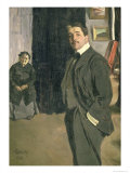 Portrait of Sergei Pavlovich Diaghilev with His Nurse, 1906 Giclee Print by Leon Bakst