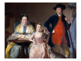 James and Mary Shuttleworth with One of Their Daughters, 1764 Giclee Print by Joseph Wright of Derby