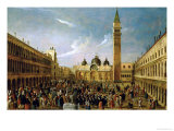 The Last Day of the Carnival, St. Mark's Square, Venice Giclee-trykk av Gabriele Bella The Last Day of the Carnival, St. Mark's Square, Venice Giclee-trykk av Gabriele Bella