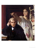 Portrait of the Italian Composer Cherubini and the Muse of Lyrical Poetry, 1842 Giclee Print by Jean-Auguste-Dominique Ingres
