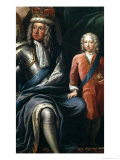 George I and His Grandson, Prince Frederick, Detail from the Painted Hall reproduction procédé giclée par Sir James Thornhill