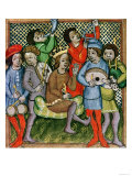 Seated Crowned Figure Surrounded by Musicians Playing the Lute, Bagpipes Giclee Print