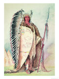Sioux Chief, "The Black Rock", 19th Century reproduction procédé giclée par George Catlin
