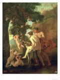 Venus, Faun and Putti, Early 1630s Lámina giclée por Nicolas Poussin