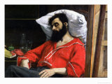 The Convalescent, or the Wounded Man, Detail from "The Visit to the Convalescent", circa 1860 reproduction procédé giclée par Charles Émile Carolus-Duran