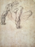 W.63R Study of a Male Nude, Leaning Back on His Hands Lámina giclée por Michelangelo Buonarroti W.63R Study of a Male Nude, Leaning Back on His Hands Lámina giclée por Michelangelo Buonarroti