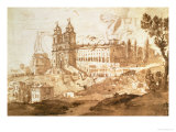 View of the Church of S. Trinita Dei Monti, Rome, circa 1632 Giclee Print by Claude Lorrain