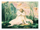 Book of Thel; Thel Leaning Over the "Matron Clay" and the Worm, 1789 Giclee Print by William Blake