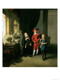 David Garrick with William Burton and John Palmer in "The Alchemist" by Ben Jonson, 1770 reproduction procédé giclée par Johann Zoffany