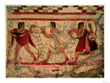 Etruscan Musicians, Copy of a 5th Century BC Fresco in the Tomb of the Leopard at Tarquinia Giclée-Druck