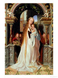 La vierge et trois anges, paneau central d'un triptyque, 1509 reproduction procédé giclée par Quentin Metsys