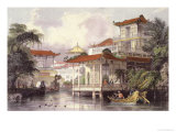 Home of a Chinese Merchant Near Canton reproduction procédé giclée par Thomas Allom