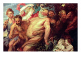 Drunken Silenus Supported by Satyrs, circa 1620 reproduction procédé giclée par Peter Paul Rubens