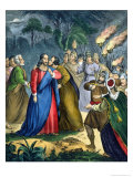 Judas Betrays His Master, from a Bible Printed by Edward Gover, 1870s Giclee-trykk av Siegfried Detler Bendixen Judas Betrays His Master, from a Bible Printed by Edward Gover, 1870s Giclee-trykk av Siegfried Detler Bendixen
