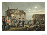 Wellington and Blucher Meeting by Accident at the Close of the Battle of Waterloo Reproduction procédé giclée par John Augustus Atkinson