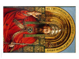 God the Father, Detail of the Central Panel of the Ghent Altarpiece, 1432 reproduction procédé giclée par Hubert & Jan Van Eyck