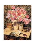 Tulipes perroquet dans un pot Posters par Maureen Jordan