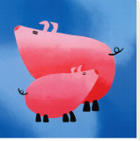 Oink! Oink! Stretched Canvas Print by Rachel Deacon