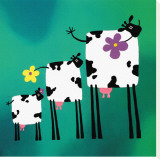 Freda, Freddy and Fran Stretched Canvas Print by Rachel Deacon