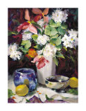 Géraniums et citrons Affiche par Maureen Jordan