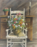 Rocker wih Floral Bouquet Art