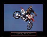 Confidence Motorbiker in Air Motivational Art