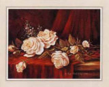 White Roses on Red Velvet Posters by Peggy Thatch Sibley