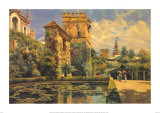 Les jardins de l'Alcazar à Séville Affiches par Manuel Garcia Y Rodriguez