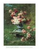 Heritage, Peonies Print by Henri Lemaire
