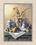 Country Tea Set with Yellow Lilies Posters by T. C. Chiu