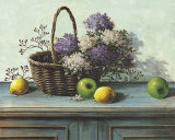 Panier de fleurs violettes Affiches par T. C. Chiu