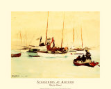 Goélette ancrée Affiche par Winslow Homer