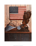 Eagle and Basket with Berries Prints by T. C. Chiu