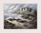 Lighthouse and Boat Prints by George Bjorkland