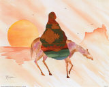 A cheval au lever du soleil Affiche par Terry Madden