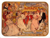Amants Poster par Alphonse Mucha