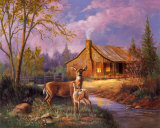 M. Caroselli - Deer Near Cabin Reprodukce M. Caroselli - Deer Near Cabin Reprodukce