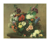 Bouquet de Fleurs Diverses Art by Henri Fantin-Latour