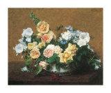 Bouquet de Roses et d'autres Fleurs Prints by Henri Fantin-Latour