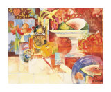 Still Life with Melon Prints by Shirley Trevena