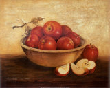Apples in Wood Bowl Affiches par Peggy Thatch Sibley