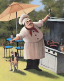 Chef barbecue - Chien Affiches par T. C. Chiu