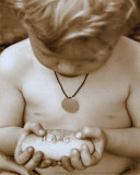 Little Boy with Love Rock Affiches par Laura Monahan