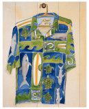 Hawaiian Shirt, Shark Bait Prints by Mary Spears