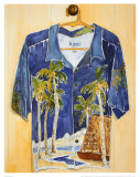 Hawaiian Shirt, Canoe Hale Art by Mary Spears