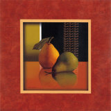 Pear with Red Border Affiche par T. C. Chiu